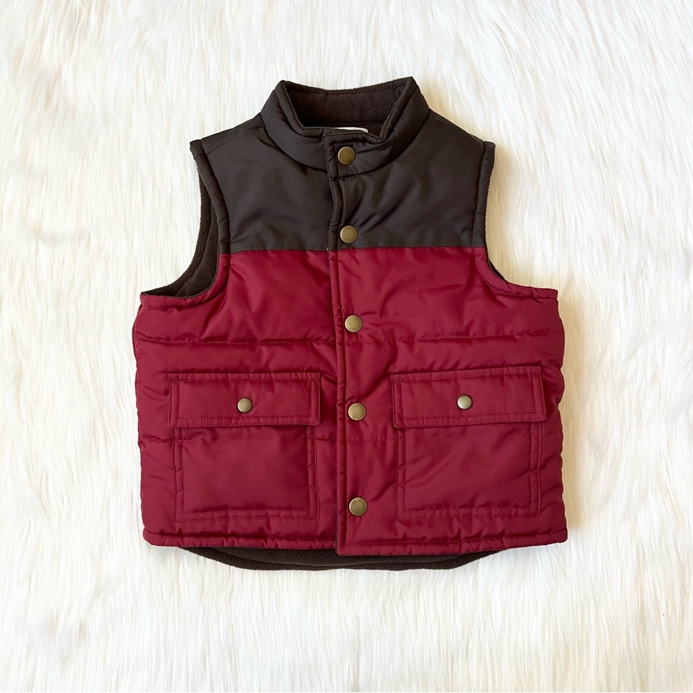 Janie and Jack Red/Brown Fall Vest